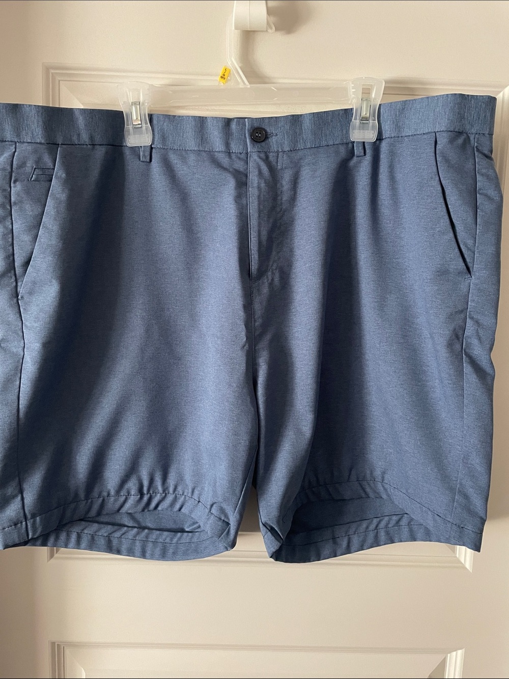 Men's Flat Front Shorts in Slate Blue - Tailored Everyday Style